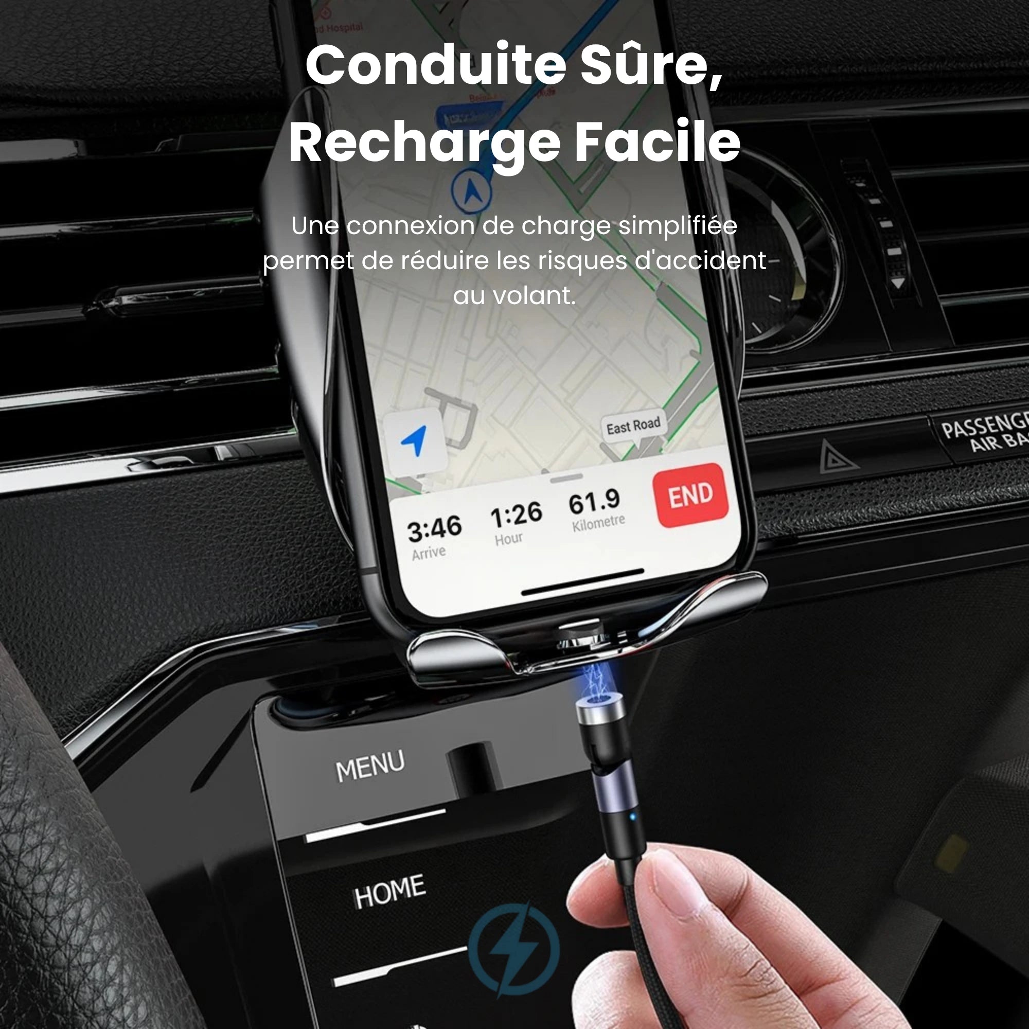 Câble de Recharge Magnétique 3-en-1 | Rotation 360°