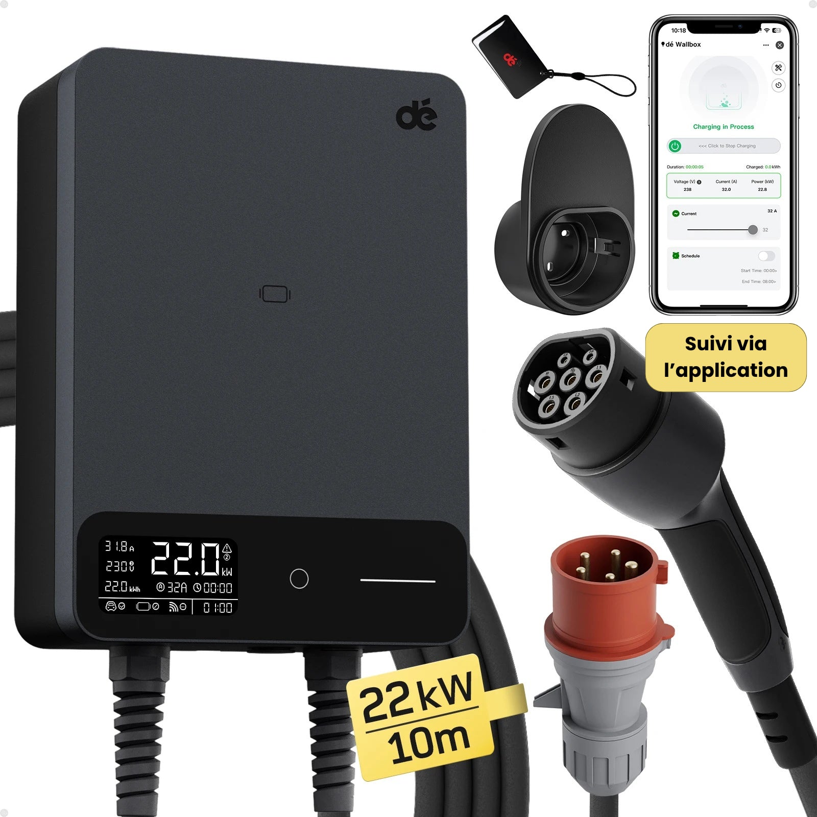 Wallbox Mobile 22kW - Plug-and-Play CEE avec App
