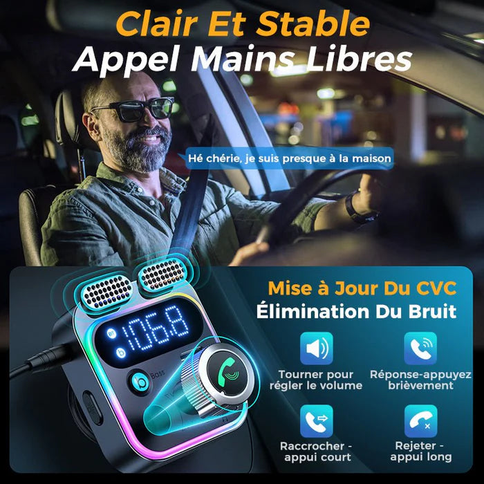 Transmetteur Bluetooth Premium – Centre Multimédia 48W avec Charge Rapide