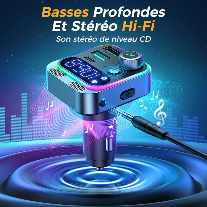 Transmetteur Bluetooth Premium – Centre Multimédia 48W avec Charge Rapide